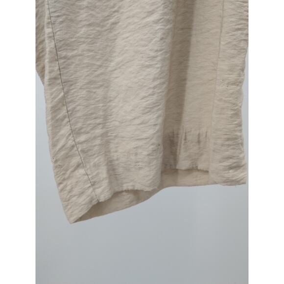 Chico's Pants 2.5 14 Crop Wide Leg Crinkled High Rise Elastic Waist Casual Beige - Picture 7 of 9